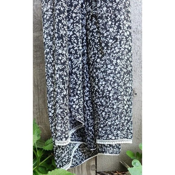 Ladies Robe S Peignoir See Thru Jones New York Floral Print Lace Trim - Picture 8 of 10